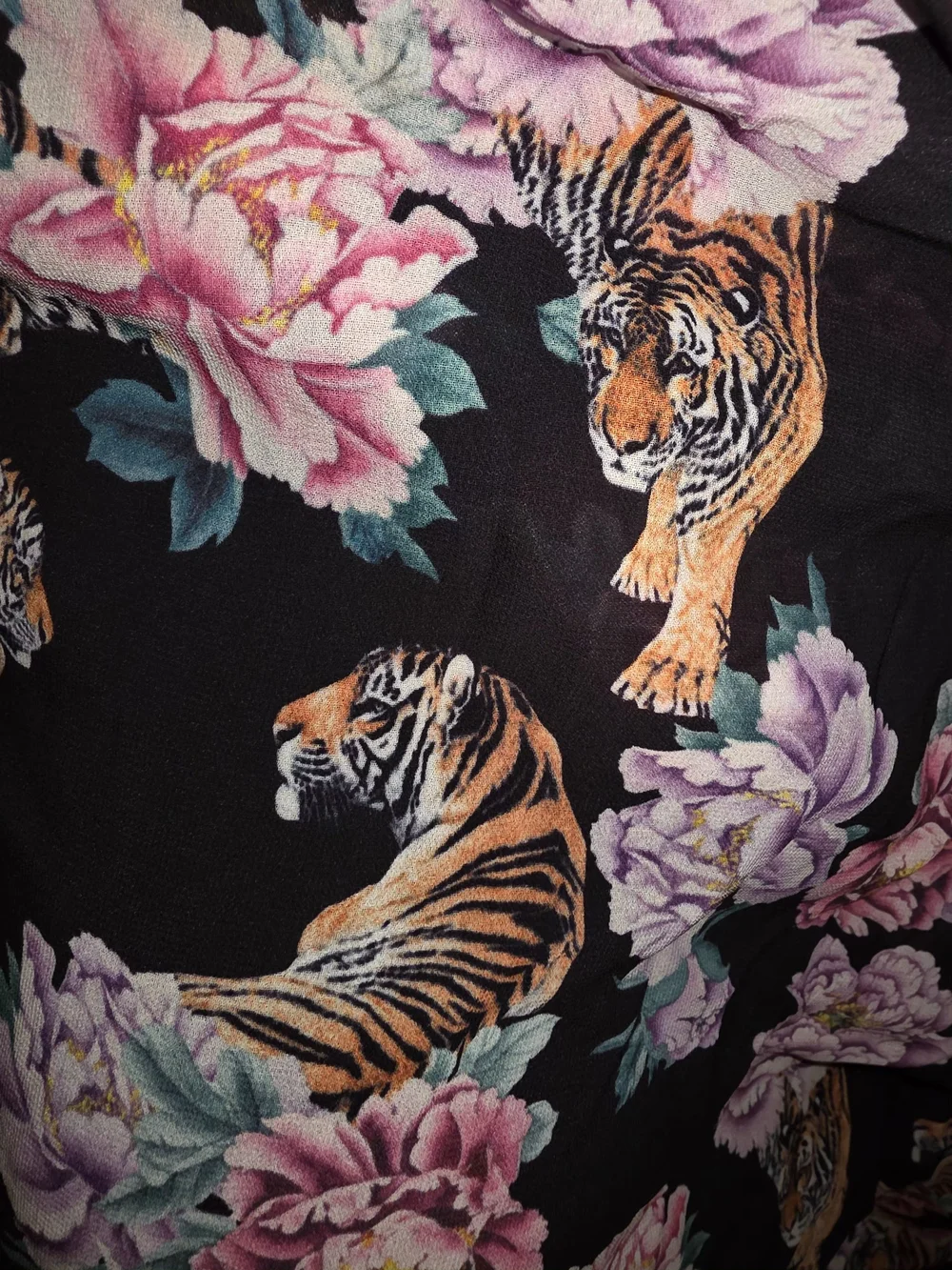 Torrid Tiger & Floral High-Low Kimono Cover Up Size 3/4 NWT Boho Festival
